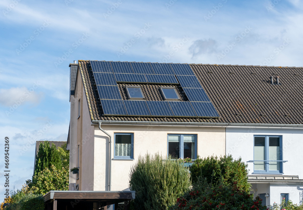 house with solar panels on the roof house with solar panels on the roof