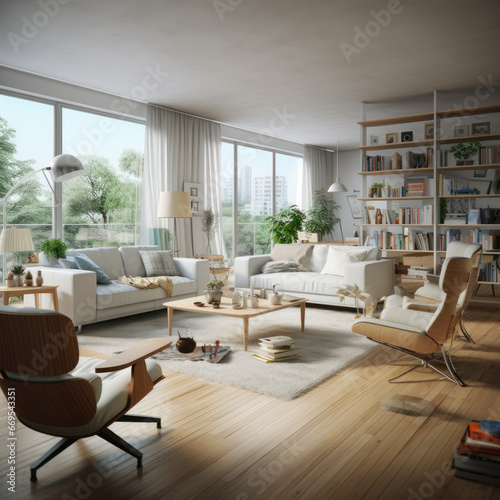 Modern luxury attic loft apartment.  © Smart AI