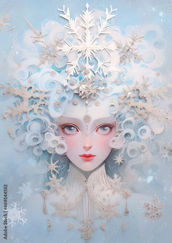 vinted motiv of an icequeen, suitable for christmas greeting cards - ai-generated