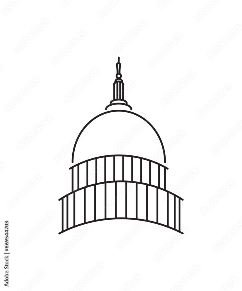 capital building icon, vector best line icon.