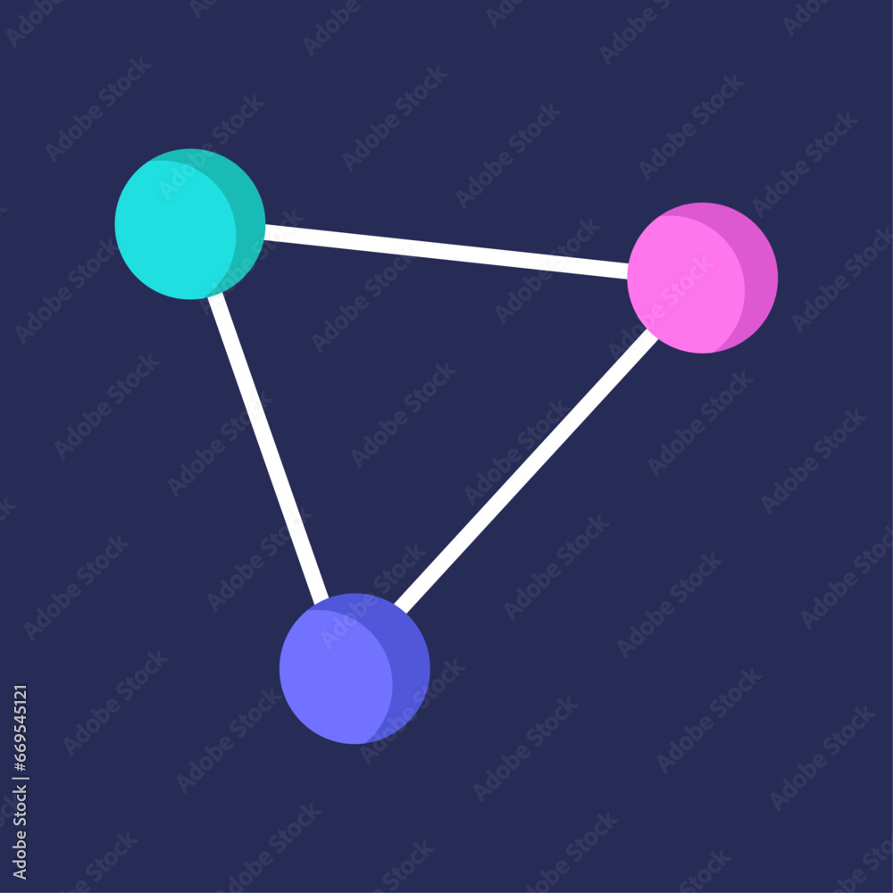Flat vector illustration of molecule and chemical formula,flat style,minimalism Flat vector illustration of molecule and chemical formula,flat style,minimalism
