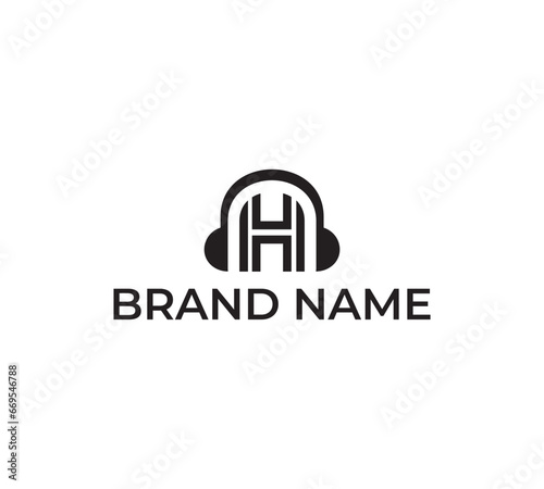 HH music logo design vector