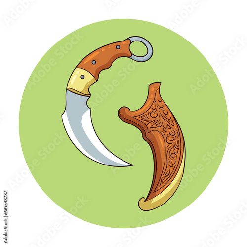 traditional kerambit weapon from minangkabau