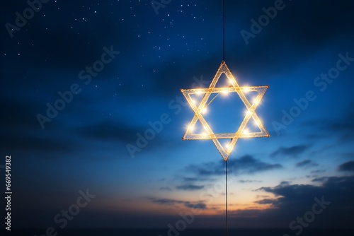 Lighting in the Sky Star of David