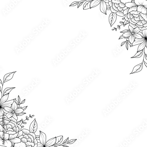 Black and white striped border created with flowers.