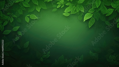 Green background with leaves on the edges