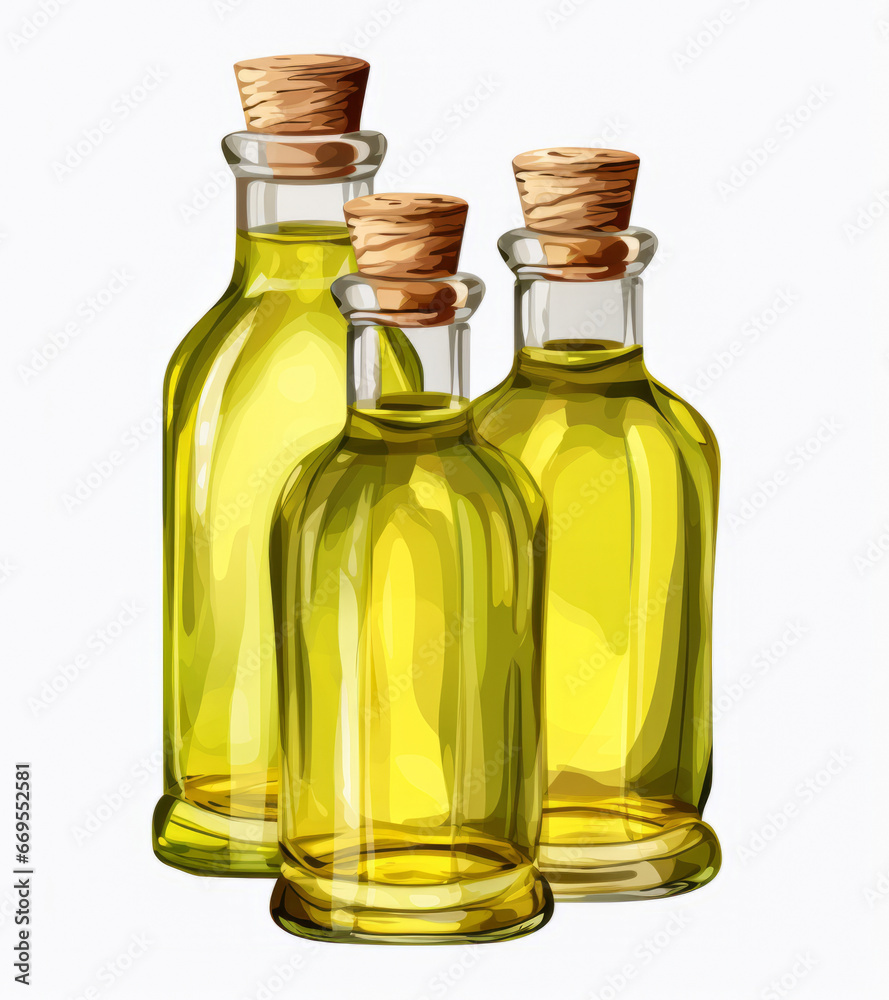 Glass bottle of olive oil with olives. A drop of olive oil in close-up. Isolated on a white background Glass bottle of olive oil with olives. A drop of olive oil in close-up. Isolated on a white background