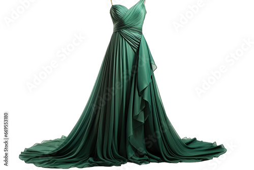 Elegant Floor-length Evening Dress On Transparent Background