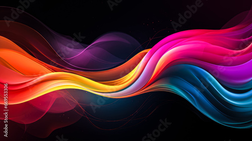 Abstract background with colorful smoke waves.
