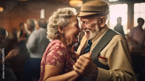 Older Couple Grooving at 1960s Dance Party