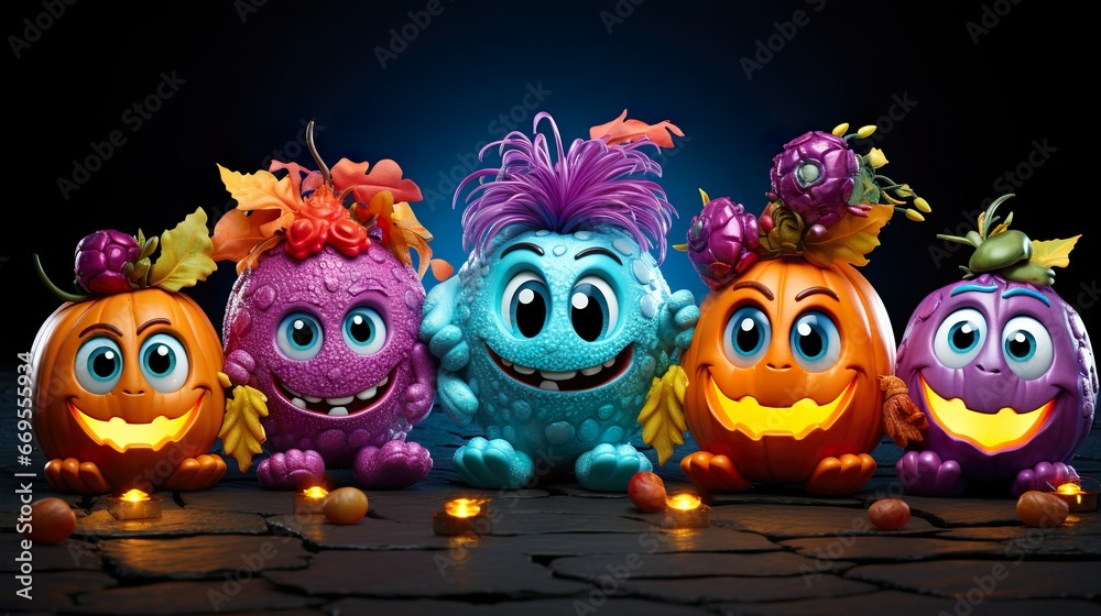 Halloween Creepy Cute Characters - wallpaper 