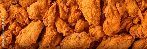 top view of crunchy fried chicken texture, Generative AI