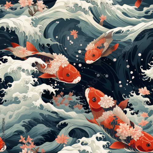 seamless pattern with fishes