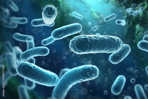 Waterborne Legionella bacteria. Generative AI