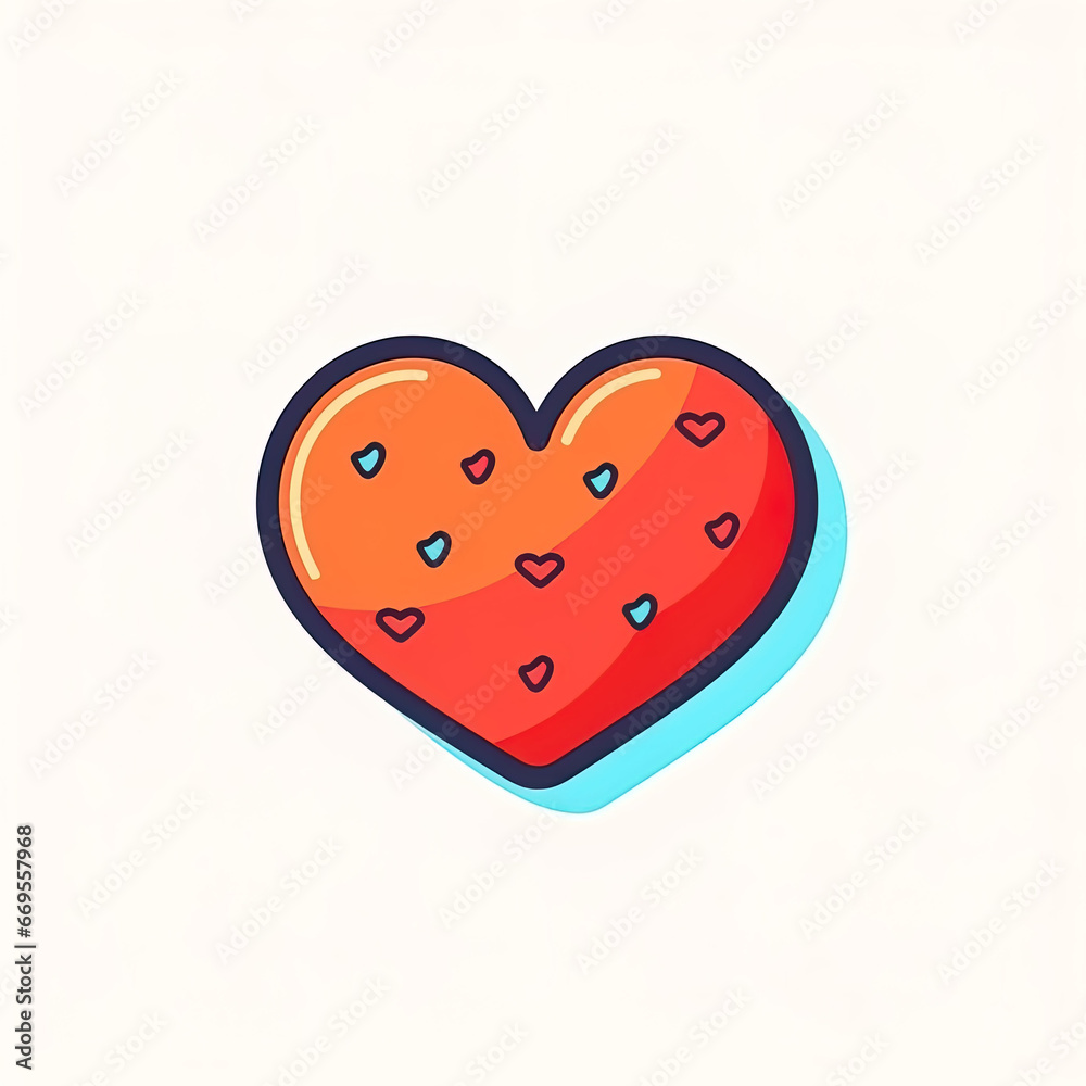 Health Insurance Concept with Red Heart, Text Space on Blue Background, Flat Lay