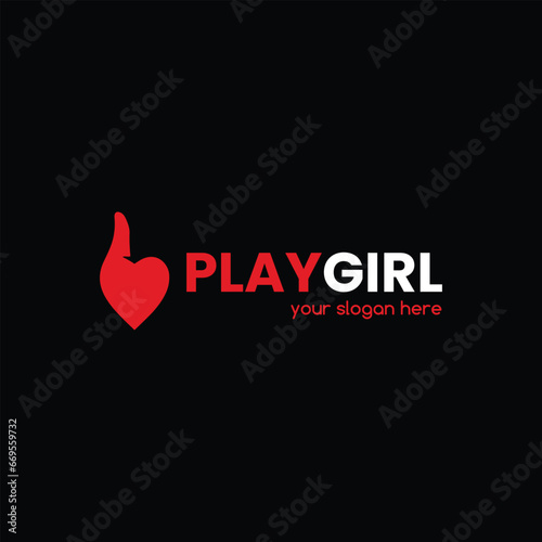 sexy playgirl logo design vector