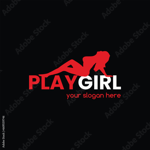 sexy playgirl logo design vector photo