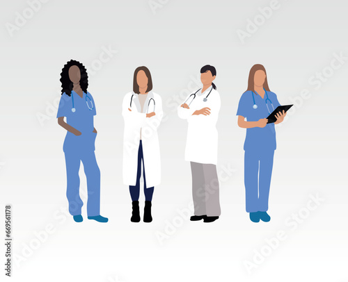 variety of medicine and healthcare staff