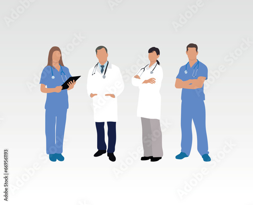 variety of medicine and healthcare staff