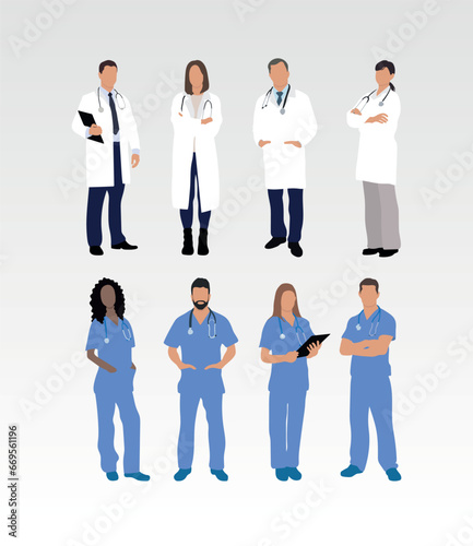 variety of medicine and healthcare staff