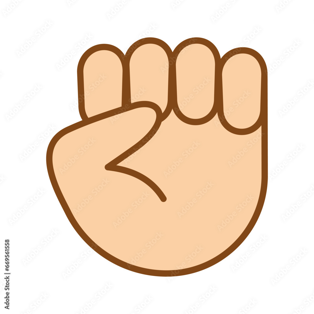 Punch, Clenched Fist icon. Squeezed fist. Pictogram isolated on a white background. Vector illustration. Punch, Clenched Fist icon. Squeezed fist. Pictogram isolated on a white background. Vector illustration.