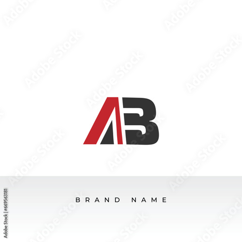 Vector abstract letter ab vector logo design illustration