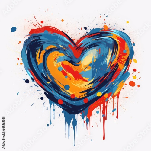 Watercolor Heart abstract , AI Generated
