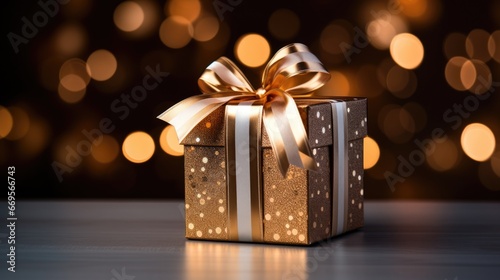 Free portrait photo of a golden gift box