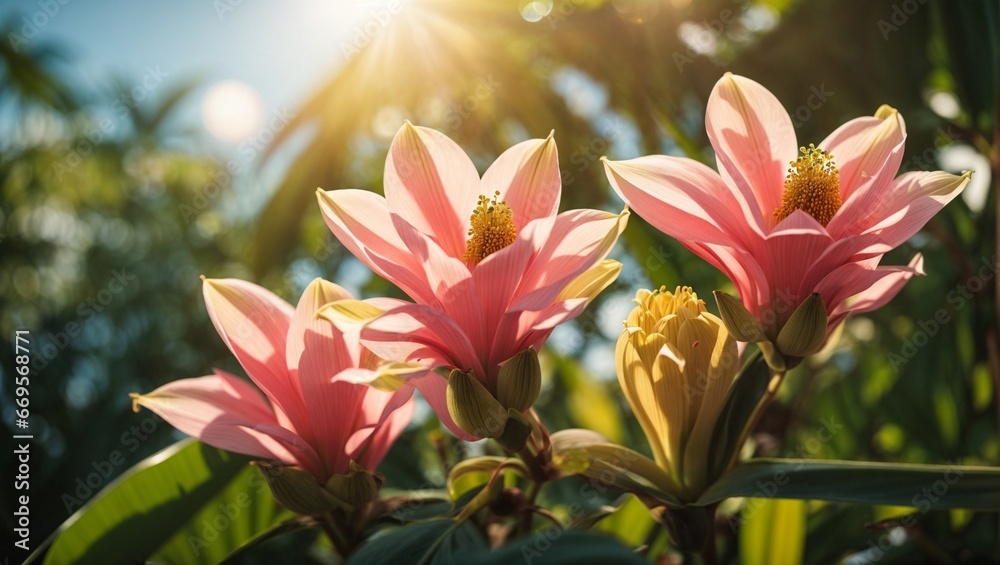 Exotic Elegance: Banana (Musa) Flowers in Natural Splendor