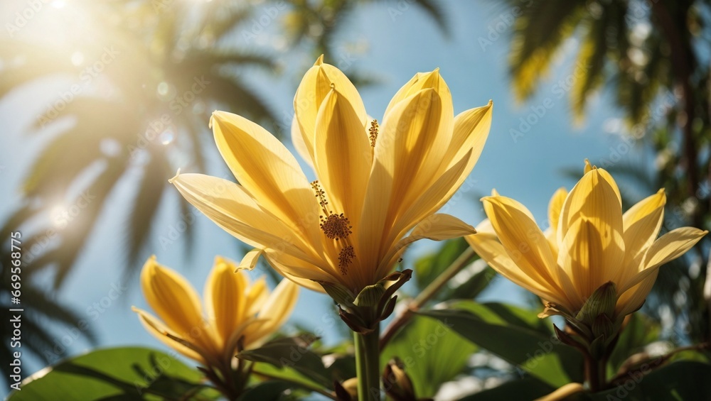 Exotic Elegance: Banana (Musa) Flowers in Natural Splendor Exotic Elegance: Banana (Musa) Flowers in Natural Splendor