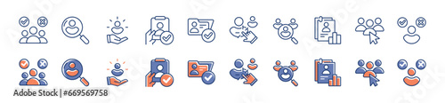 collection of hiring recruitment job interview icon set business search for employee candidate headhunting vector illustration potential skill human resource symbol design