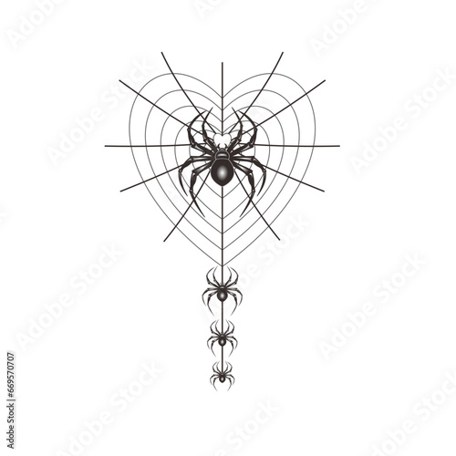 black spiders with web icon for Halloween Day