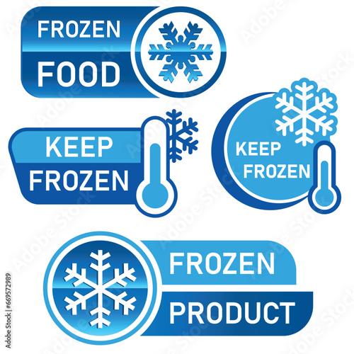 gefrorenes Essen - Aufkleber, Emblem, Symbole, Logo