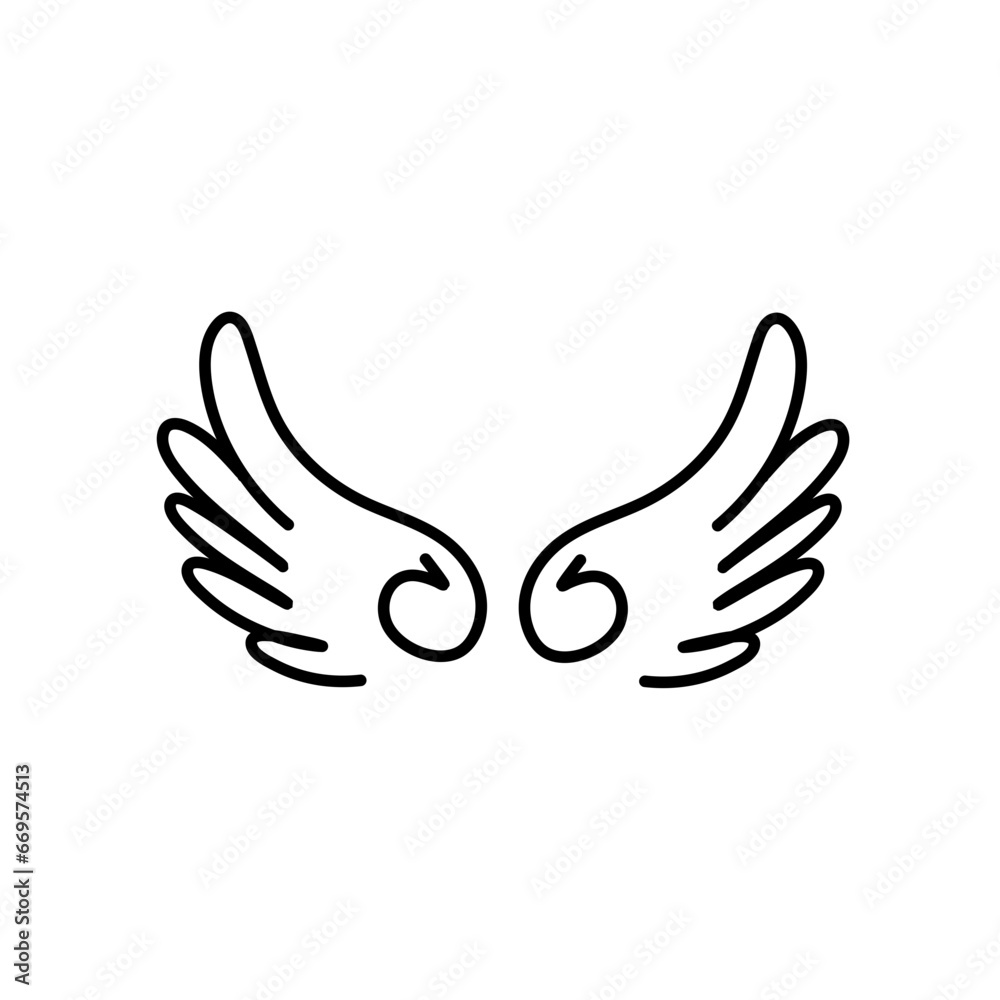 angel wings in heaven hawk feather wing pattern. Vector illustration angel wings in heaven hawk feather wing pattern. Vector illustration