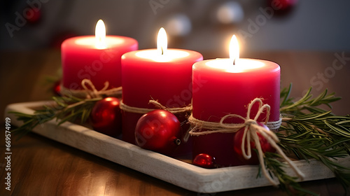Colorful Christmas-themed Candle with Decorations, High Definition 4K