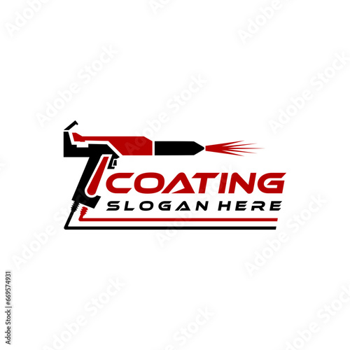 Spray Powder Coating Logo Design Template, coating finishing services company