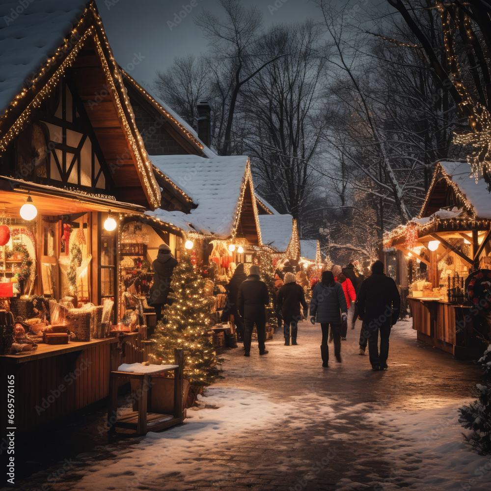 Weihnachtsmarkt im Winter