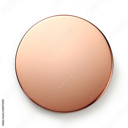 A rose gold circle with a gradient center, highlighted on a white background.
