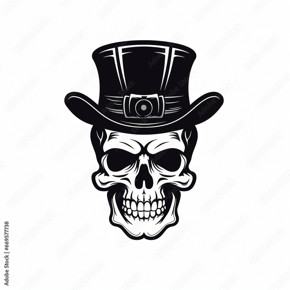 skull with a top hat skull with a top hat