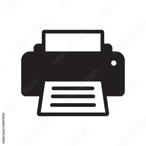Printer icon on white background. Vector illustration.