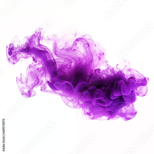 3D illustration of purple smoke isolated on white background