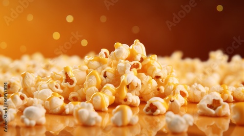 A pile of popcorn sitting on top of a table