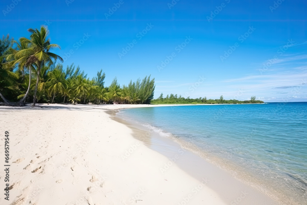 beach with palm trees