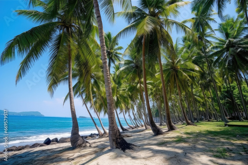palm trees on the beach © Jelmar
