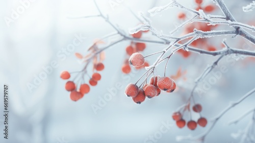 A branch with red berries hanging from it