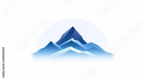 logo, minimalistic, modern, blue mountains, copy space, 16:9