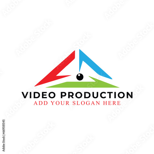 video production logo design vector