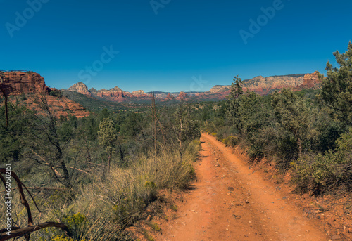 An off road trail heading into Sedona, Arizona. 