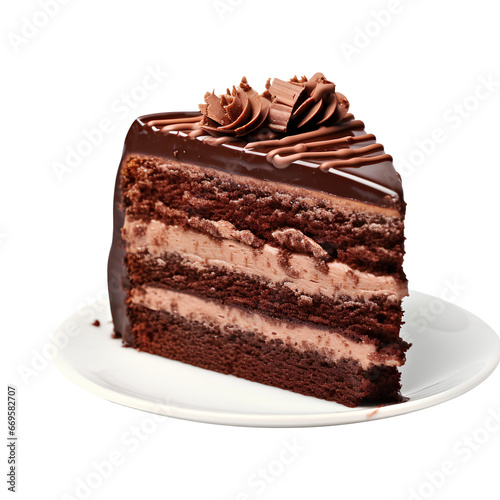 Chocolate cake on transparent background PNG