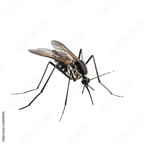 Aedes mosquitoes are vectors of malaria on PNG transparent background. photo